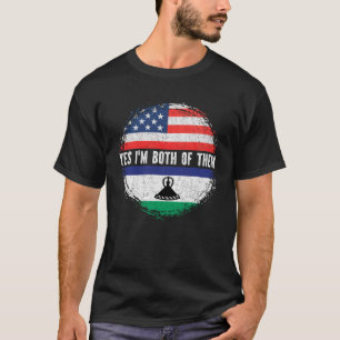 Half American Half Basotho USA Flag Lesotho T-Shirt