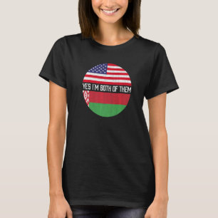 Half American Half Belarusian Usa Flag Family Heri T-Shirt