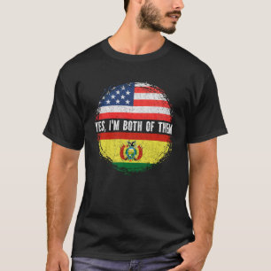 Half American Half Bolivian USA Flag Bolivia T-Shirt