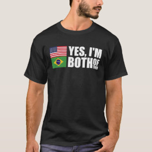 Half American Half Brazilian USA Brazil Flag  1 T-Shirt