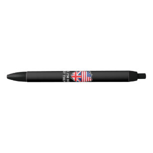 Half American Half British USA England Flag Mens W Black Ink Pen