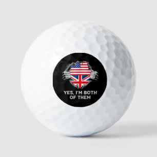 Half American Half British USA England Flag Mens W Golf Balls