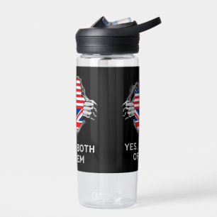 Half American Half British USA England Flag Mens W Water Bottle