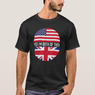 Half American Half British Usa Flag Family Heritag T-Shirt