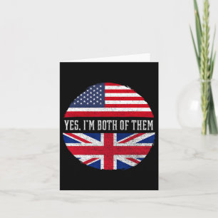 Half American Half British Usa Flag United Kingdom Card