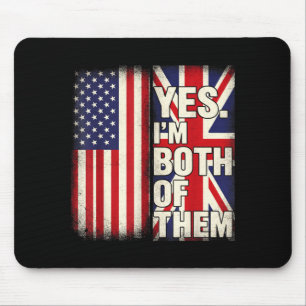 Half american half british usa flag united kingdom mouse pad