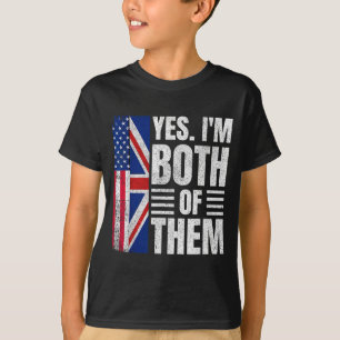 Half american half british usa flag united kingdom T-Shirt