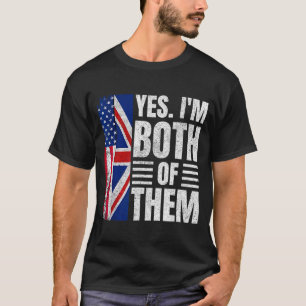Half american half british usa flag united kingdom T-Shirt