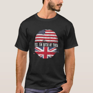 Half American Half British Usa Flag United Kingdom T-Shirt