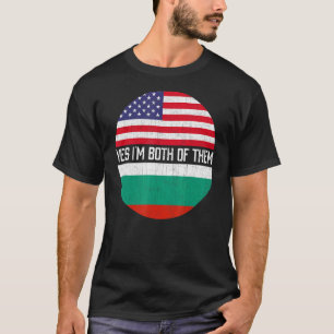 Half American Half Bulgarian Usa Flag Family Herit T-Shirt