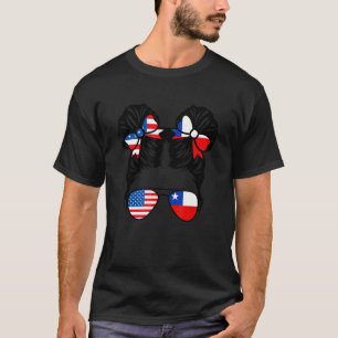 Half American Half Chilean Girl USA Chile Flag Pat T-Shirt
