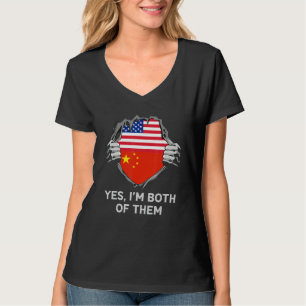 Half American Half Chinese USA China Flag Mens Wom T-Shirt