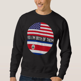 Half American Half Costa Rican Usa Flag Family Her Sweatshirt