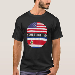 Half American Half Costa Rican Usa Flag Family Her T-Shirt