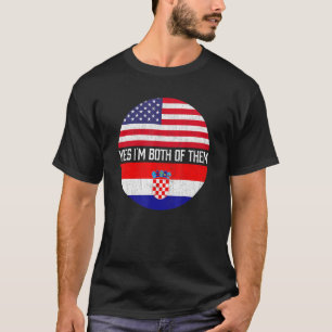 Half American Half Croatian Usa Flag Family Herita T-Shirt