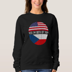 Half American Half Czech Republic Usa Flag Family  Sweatshirt