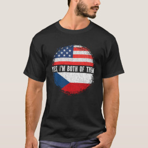 Half American Half Czech USA Flag Czech Republic T-Shirt