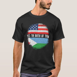 Half American Half Djiboutian USA Flag Djibouti  T-Shirt