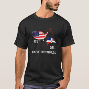 Half American Half Dominican Flag Combined RD USA T-Shirt