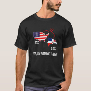 Half American Half Dominican Flag Combined RD USA T-Shirt