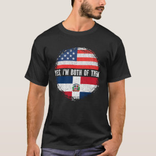 Half American Half Dominican USA Flag Dominican T-Shirt
