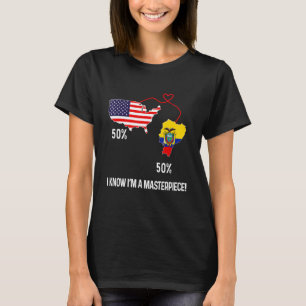 Half American Half Ecuadorian Flag Combined USA Pe T-Shirt