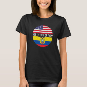 Half American Half Ecuadorian Usa Flag Family Heri T-Shirt