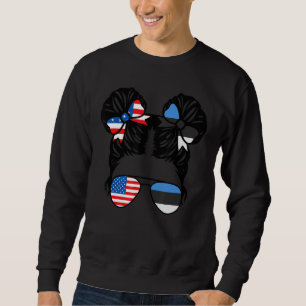 Half American Half Estonian Girl USA Estonia Flag Sweatshirt