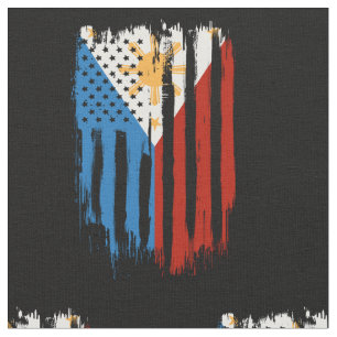 Half American Half Filipino Philippines Flag Fabric
