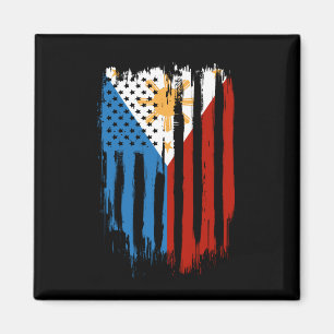 Half American Half Filipino Philippines Flag Magnet