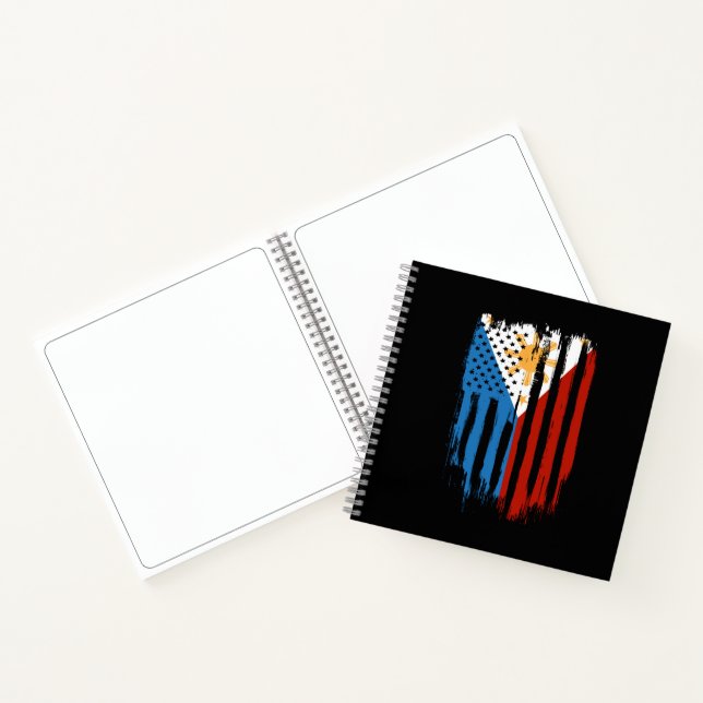 Half American Half Filipino Philippines Flag Notebook (Inside)