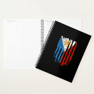 Half American Half Filipino Philippines Flag Planner