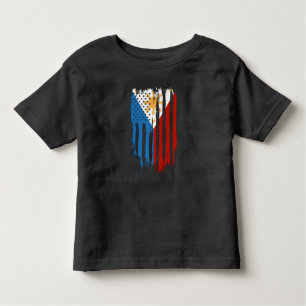 Half American Half Filipino Philippines Flag Toddler T-Shirt