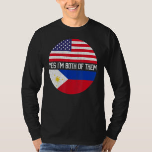 Half American Half Filipino Usa Flag Family Herita T-Shirt