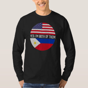 Half American Half Filipino Usa Flag Family Herita T-Shirt