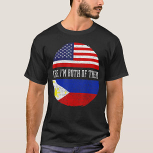 Half American Half Filipino Usa Flag Philippines H T-Shirt