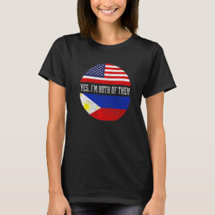 Half American Half Filipino Usa Flag Philippines H T-Shirt