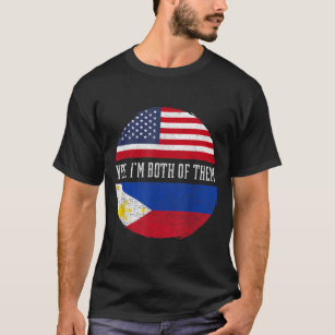Half American Half Filipino USA Flag Philippines H T-Shirt
