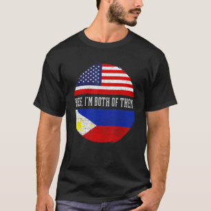 Half American Half Filipino Usa Flag Philippines H T-Shirt