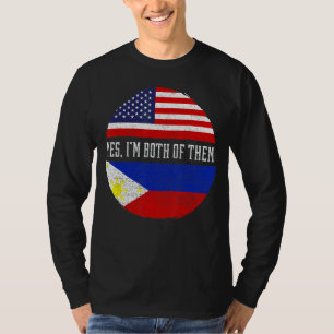 Half American Half Filipino Usa Flag Philippines H T-Shirt