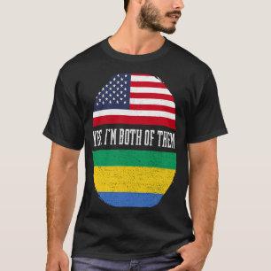 Half American Half Gabonese USA Flag Gabon Heritag T-Shirt