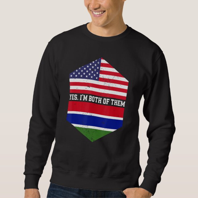 Half American Half Gambian USA Flag Gambia Sweatshirt (Front)