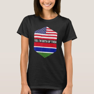 Half American Half Gambian USA Flag Gambia T-Shirt