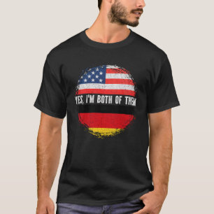 Half American Half German USA Flag Germany  T-Shirt