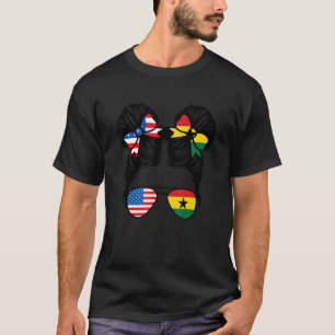 Half American Half Ghanaian Girl USA Ghana Flag Pa T-Shirt