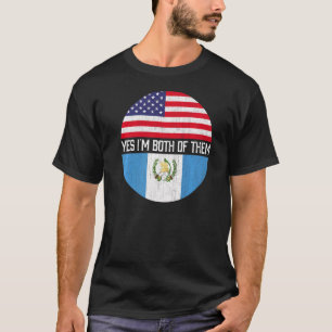 Half American Half Guatemalan Usa Flag Family Heri T-Shirt