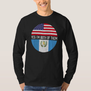 Half American Half Guatemalan Usa Flag Family Heri T-Shirt