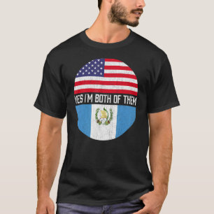 Half American Half Guatemalan Usa Flag Family Heri T-Shirt