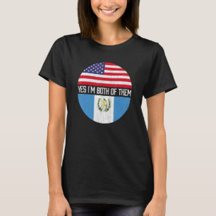 Half American Half Guatemalan Usa Flag Family Heri T-Shirt