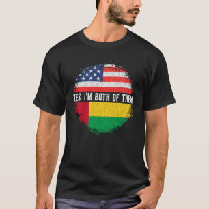 Half American Half Guinea-Bissauan USA Flag  T-Shirt